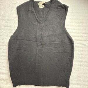 Vintage Bernhard Altmann Flah & Co. Womens V-Neck Cashmere Sweater Vest Black
